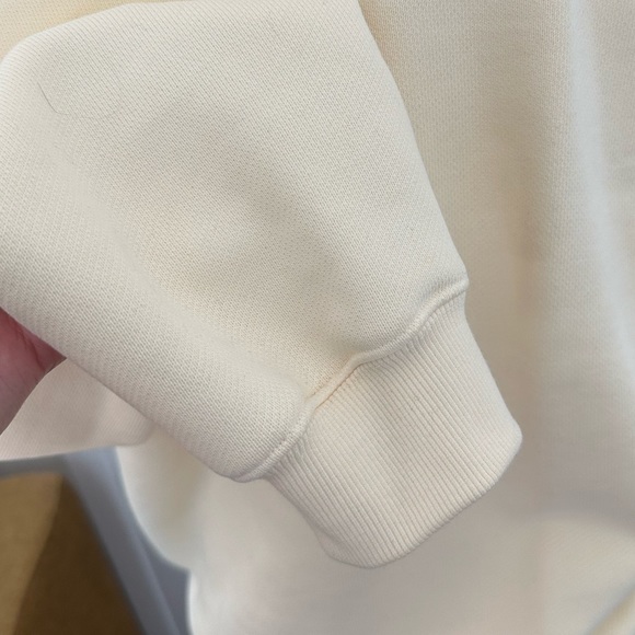 Source Unknown Double Asymmetric Layer Cream Beige Sweatshirt One Size - Picture 12 of 14